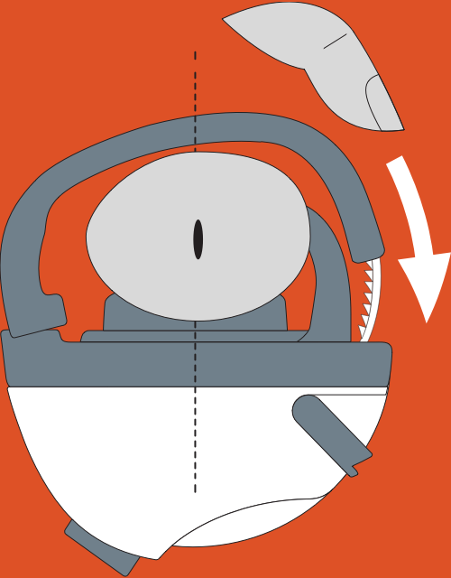 Ilustración de cómo se coloca HAREX